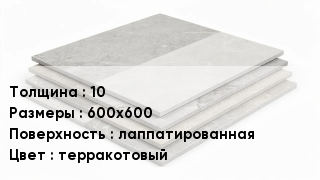 Керамогранит 10 600х600 лаппатированная терракотовый